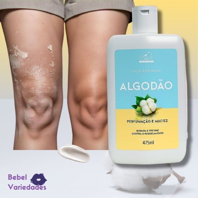 Loção Hidratante Corporal de Algodão com Ureia e Vitamina E Belkit 475ml