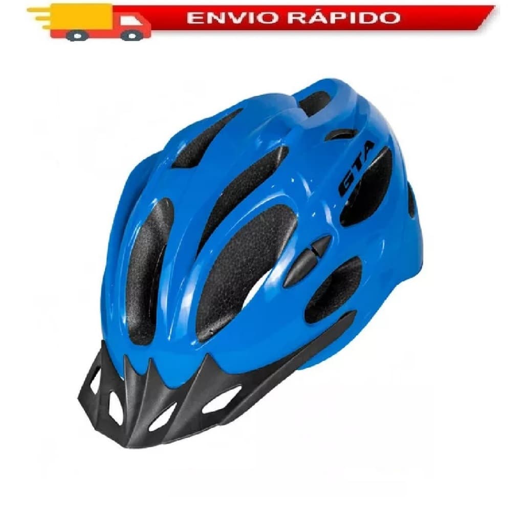 Capacete Ciclismo Mtb Com Led Traseiro e Regulagem Ventilado Bike Gta Azul