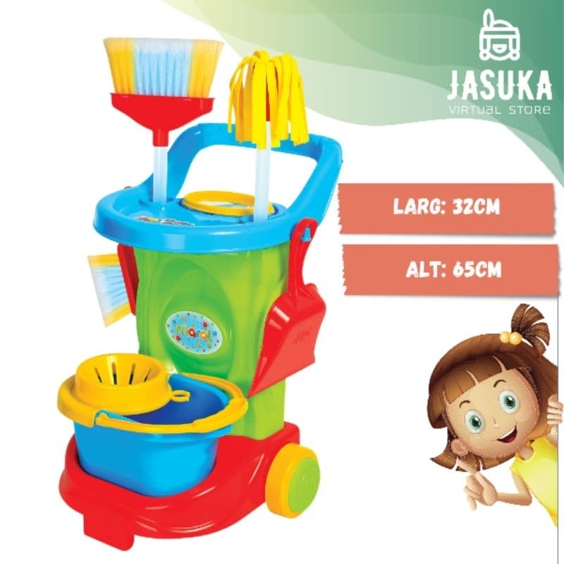 Carrinho De Limpeza Infantil Brinquedo (Carrinho Completo)