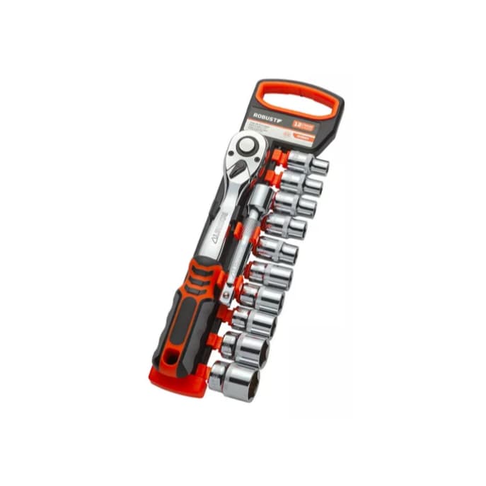 Jogo De Soquete Sextavado 1/2 Catraca 12 Peças 10 a 24mm com Extensão