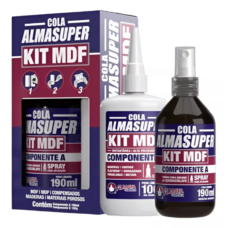 Cola Instantânea Kit Mdf Almasuper + Catalisador