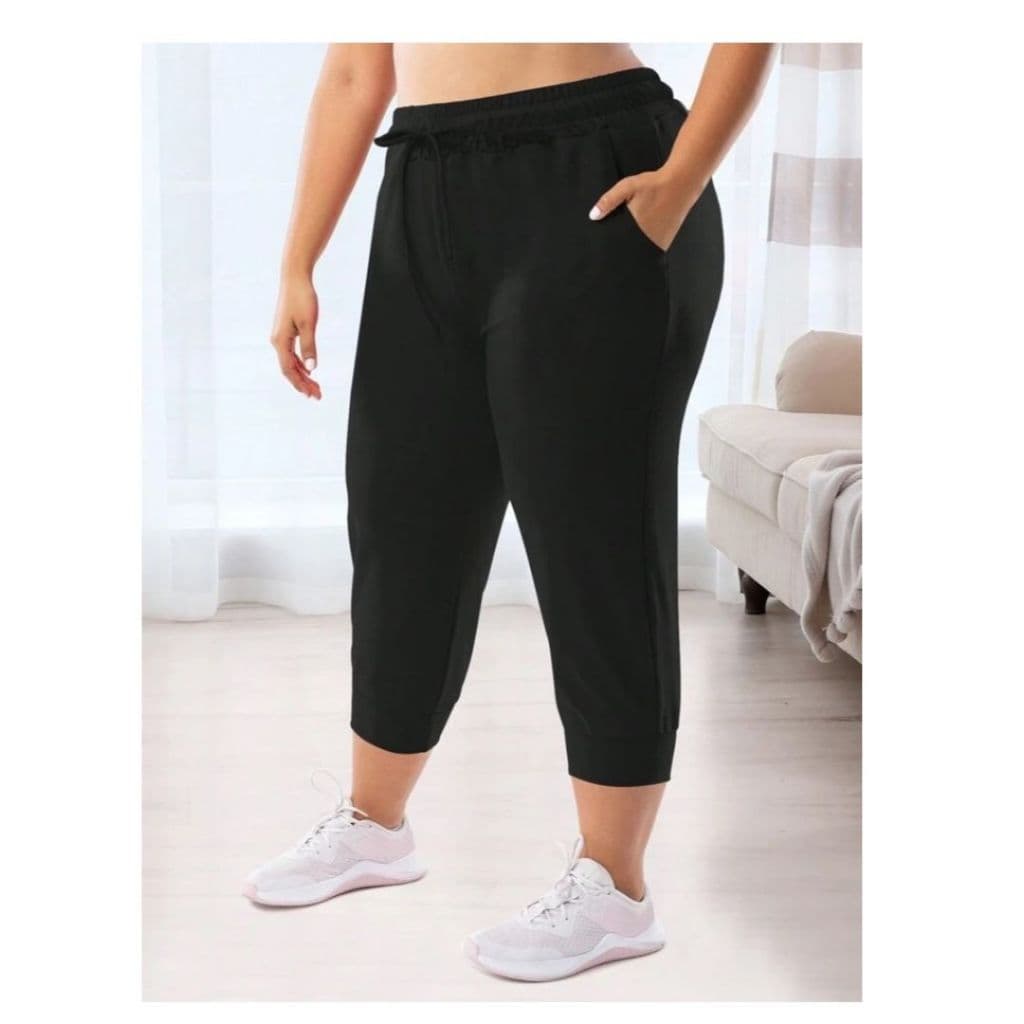 Calça capri Feminina Dry Fit casual para treino com bolsos Tecido Gelado para mulheres