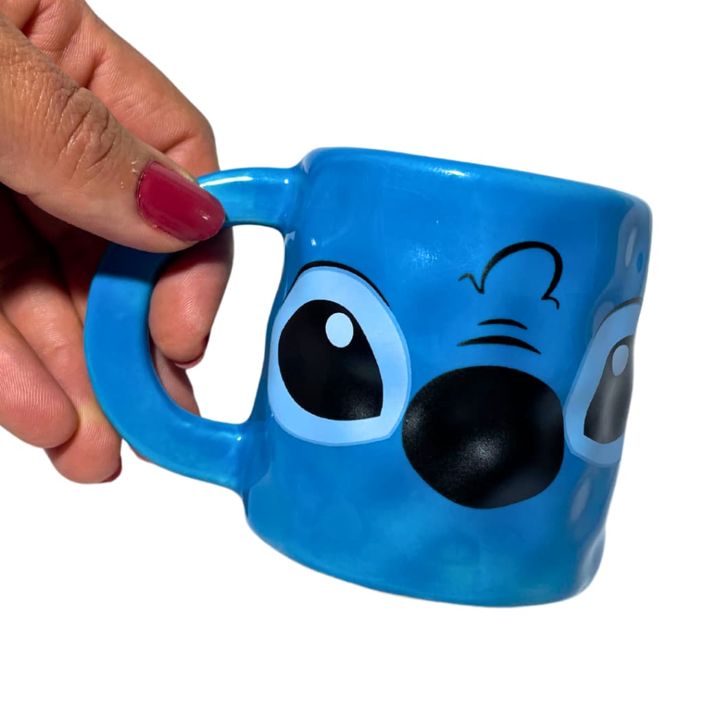 Caneca Temática Stitch 3d Porcelana Personalizada Presente Criativo Cerâmica