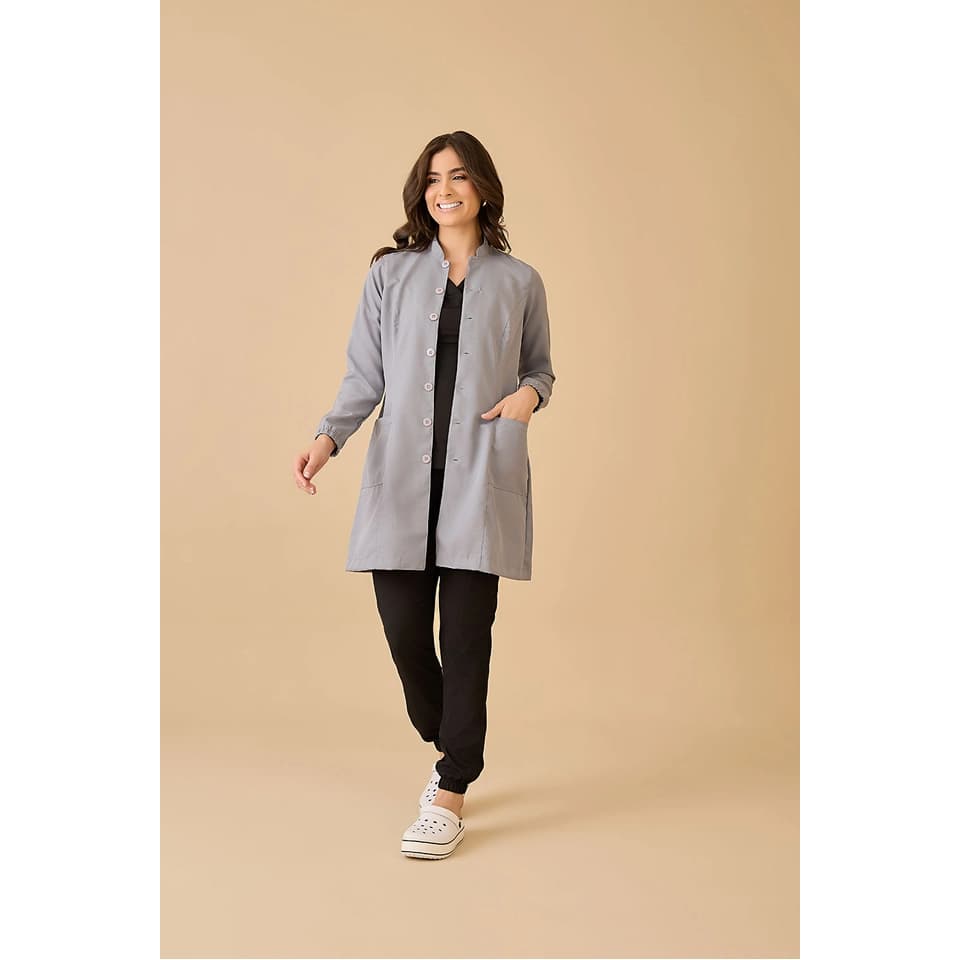Jaleco Feminino Branco Priscila - BI STRECH - Jalecos Profissionais'