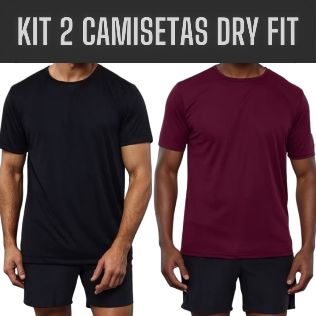 Kit 2 Camisetas Dry Fit Masculina Para Academia e Musculação
