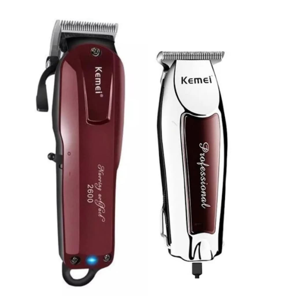 Kit Maquina De Cortar Profissional Kemei 2600+km9163 Bivolt