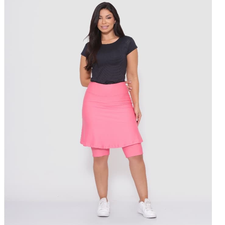 Short Saia Fitness Modesto Caminhada Funcional Moda Evangélica Treinos