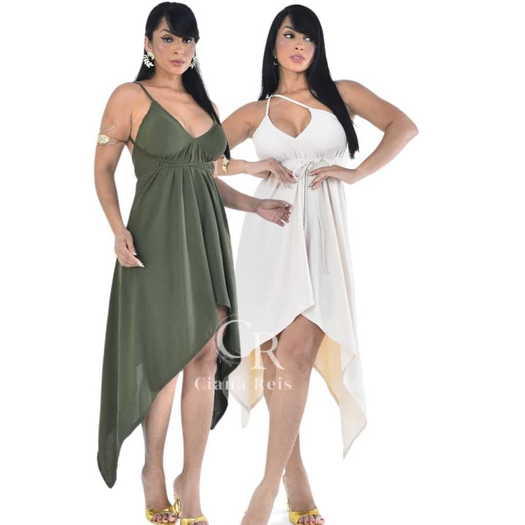kIT 2 Peças Vestido Envelope Curto Costa Nua