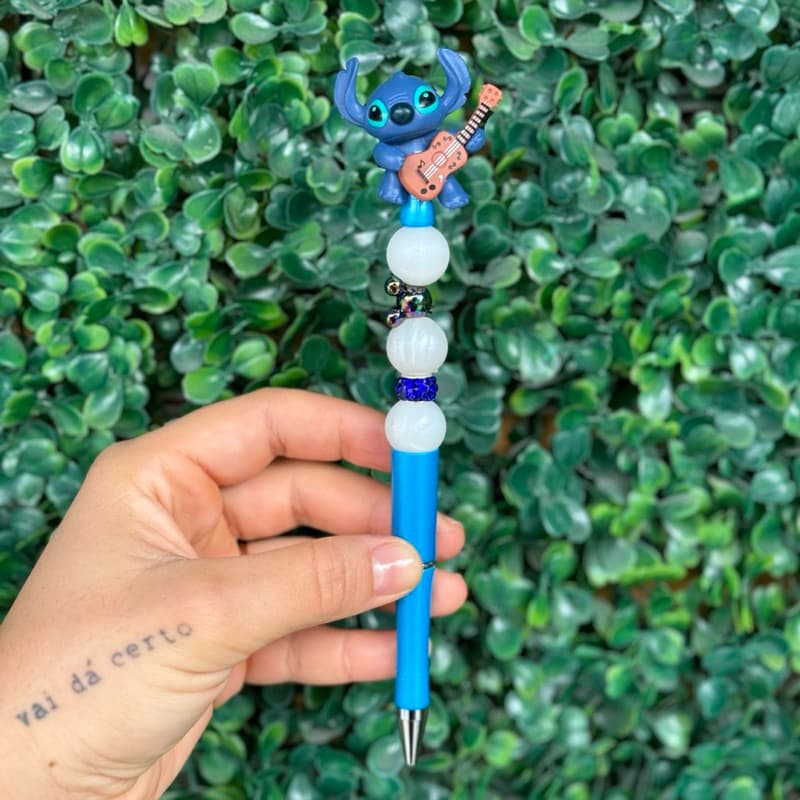 Caneta Ponta Fina Personalizada Strass Disney Stitch Mickey - Uso geral