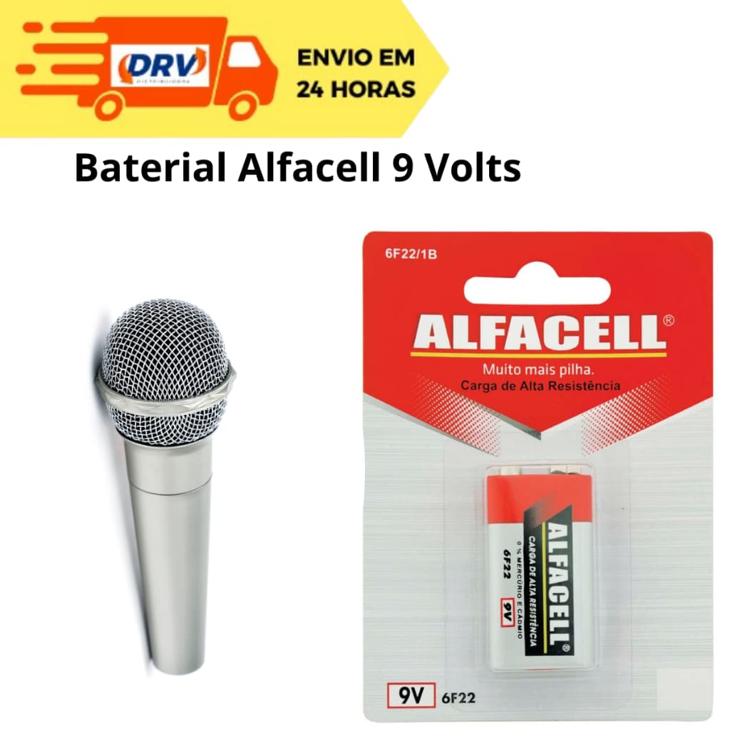 Bateria 9 Volts Alfacell - Bateria 9 volts - Bateria