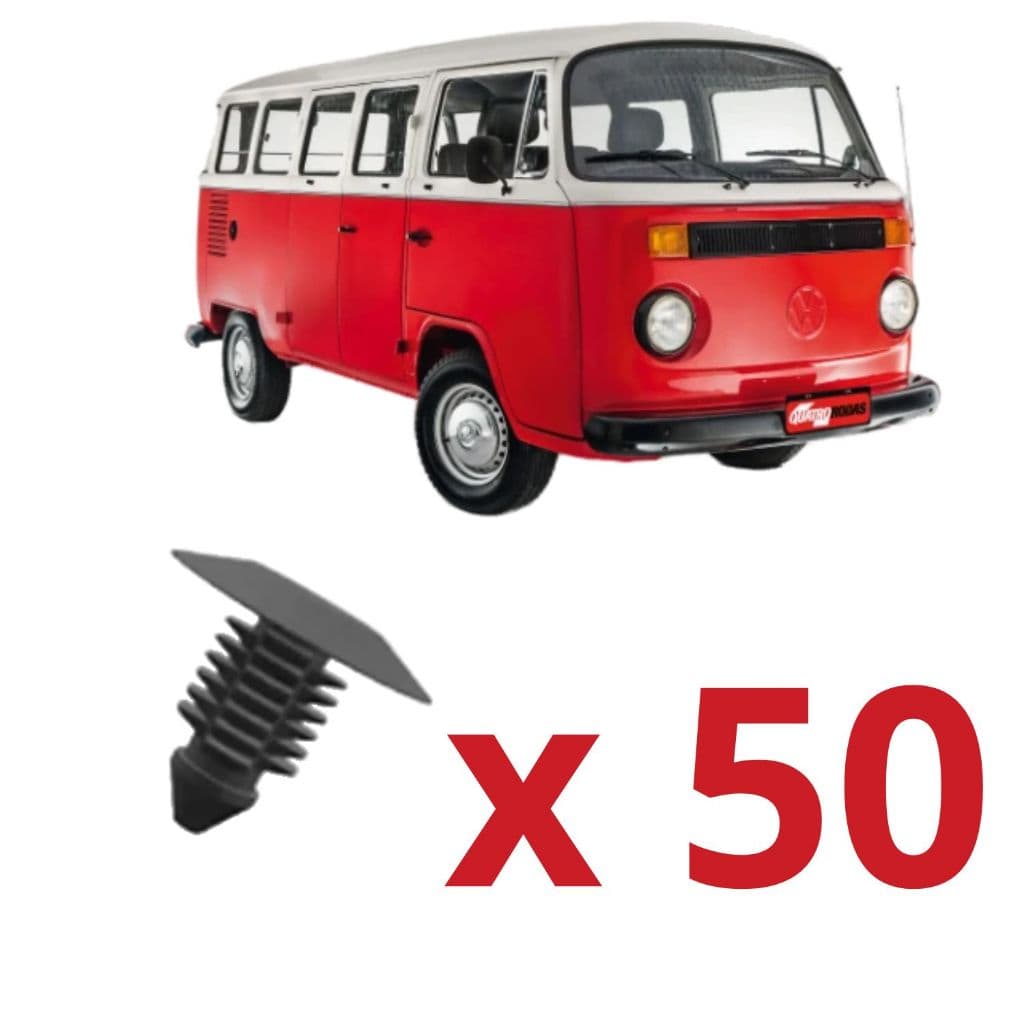 50 Grampos Forro Lateral Porta Kombi/Passat Peças Presilha