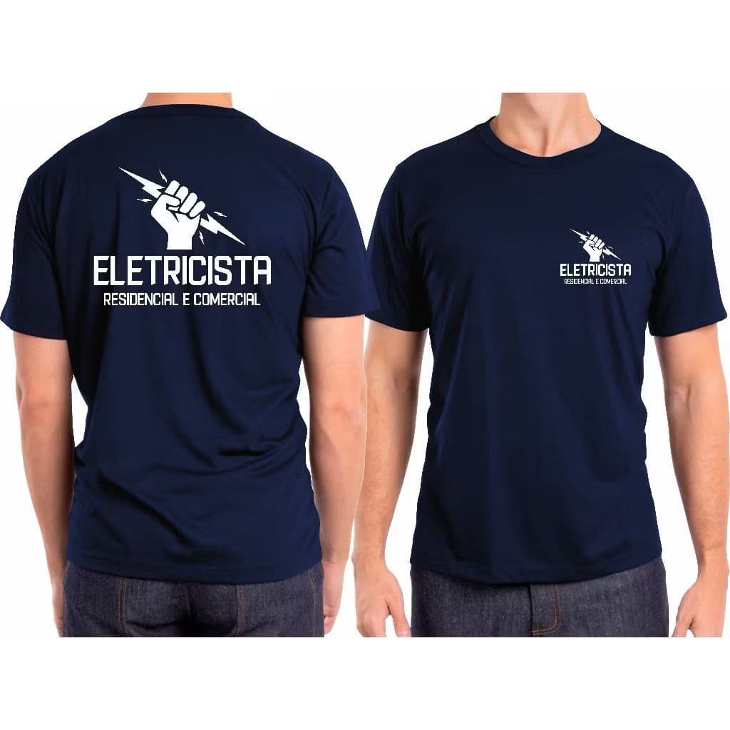 Camisa Camiseta Manga Curta Eletricista Trabalho Uniforme