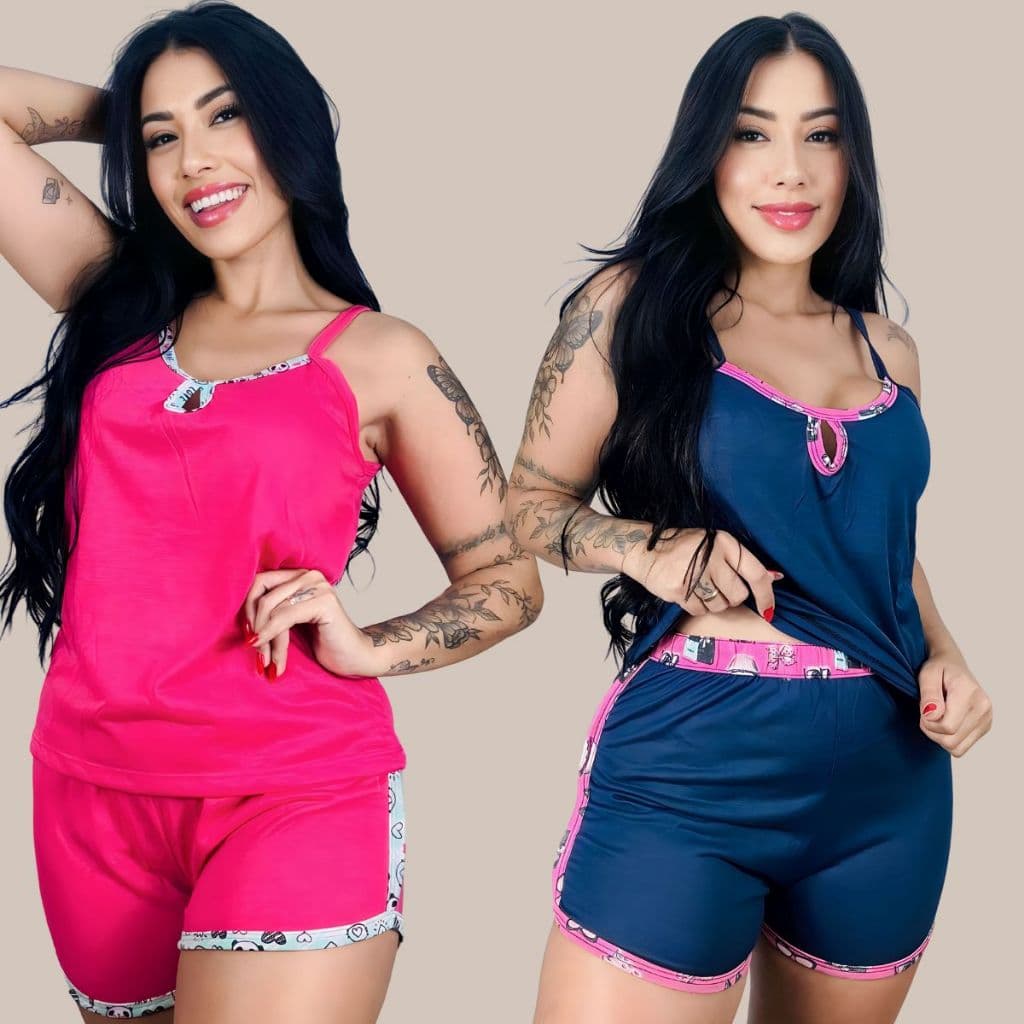 Kit 02 Short Doll Adulto Pijama Feminino 03.