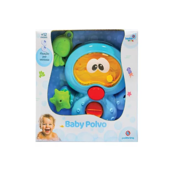 Brinquedo para Banho Baby Polvo interativo com ventosa BB3011