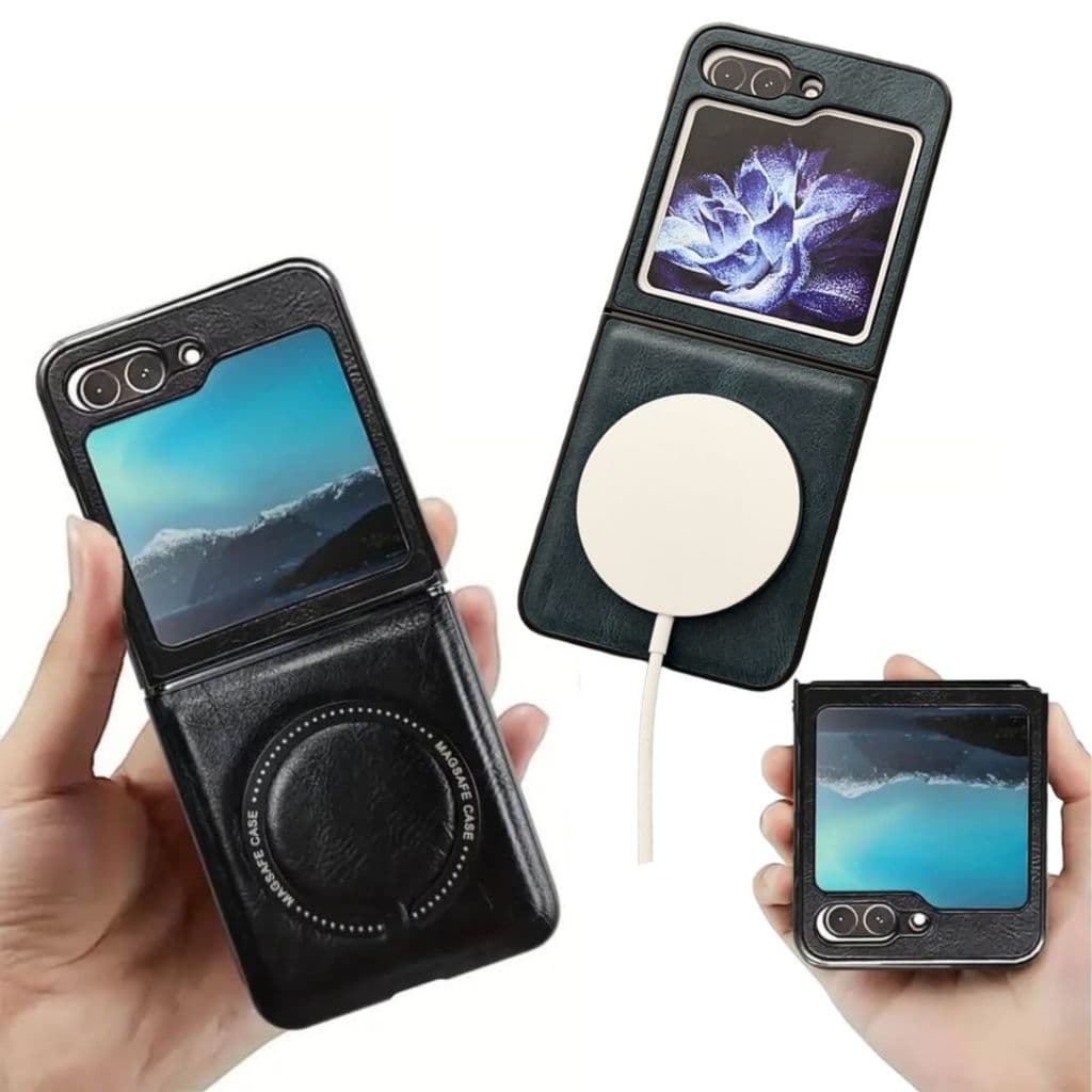 Capa Protetora em Couro Sintético com a Tecnologia Magsafe para o Samsung Galaxy Z Flip 5