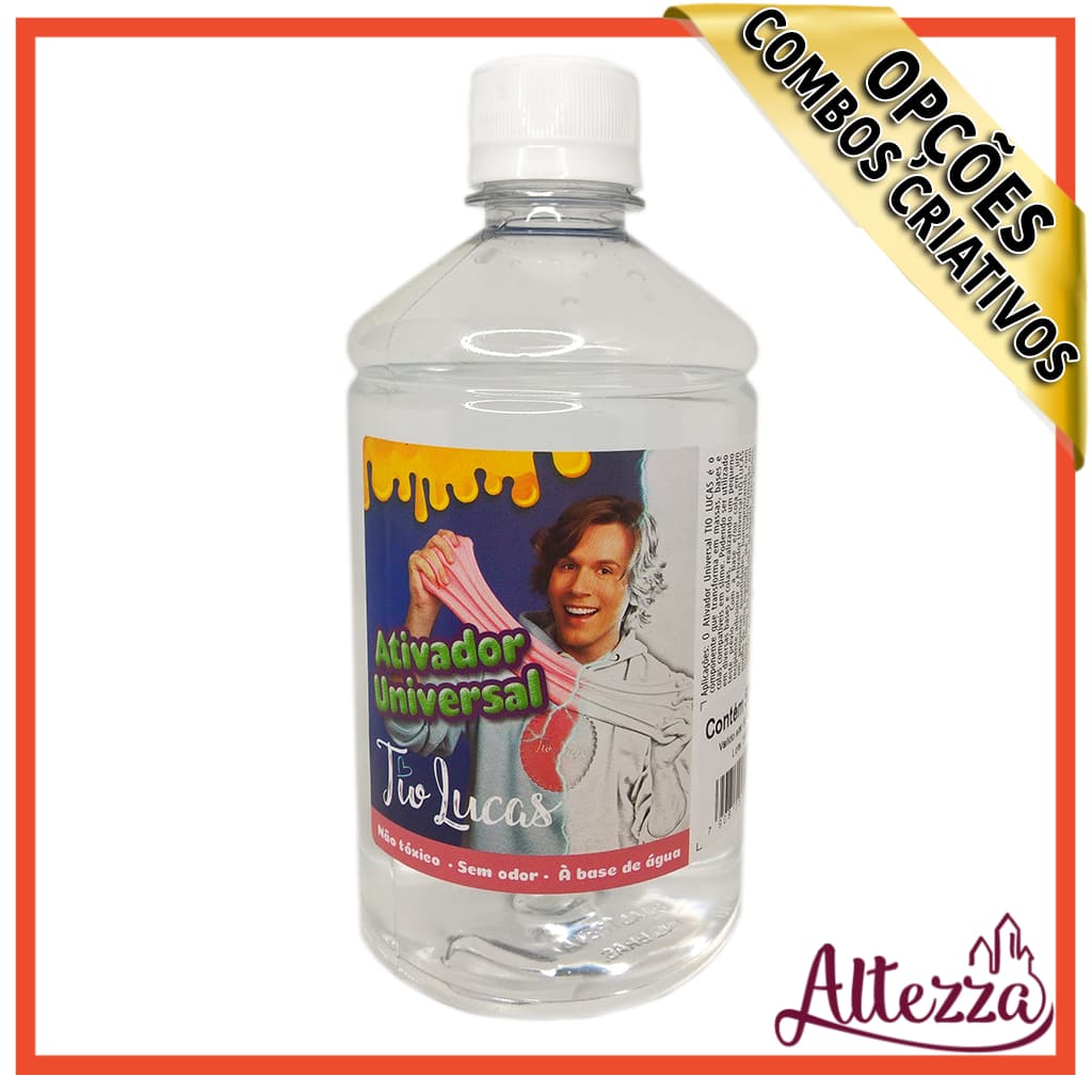 Ativador Premium Universal Para Slime Tio Lucas 500ml - Slime Sensorial Educativo Diversão Férias DIY - Altezza