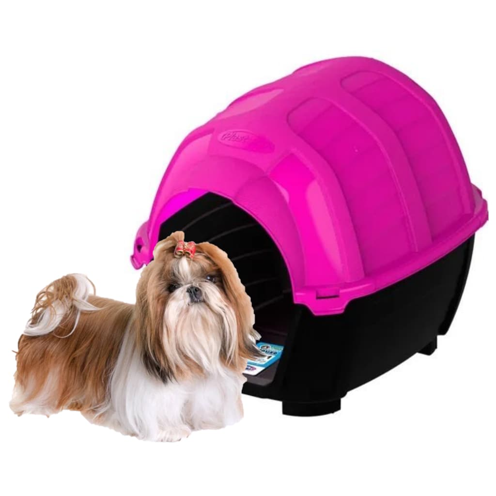 Casinha Rosa De Shitzu Pincher York Shire Pug Raças Pequenas