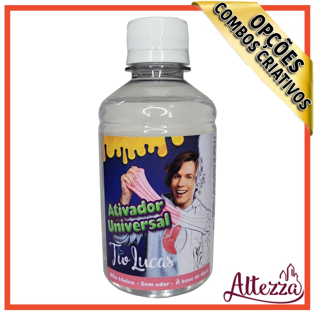 Slime Ativador Universal Tio Lucas 250ml Altezza Ativa Diversas Colas Para Slime DIY Atividade Sensorial Magic Slime