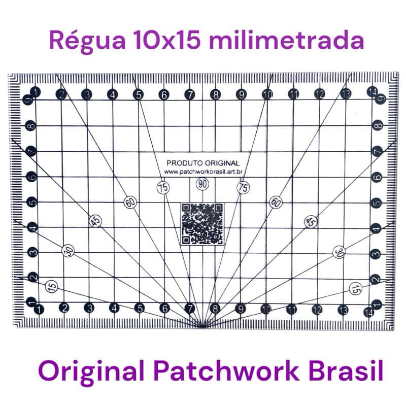 Régua milimetrada para costura patchwork encadernação modelagem papelaria