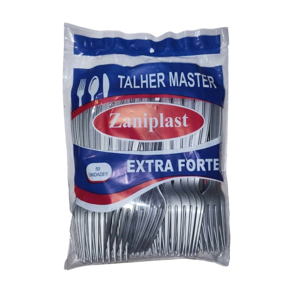 50 a 250 Unidades Garfo Master 18 CM  Descartavel Resistente Cor Prata