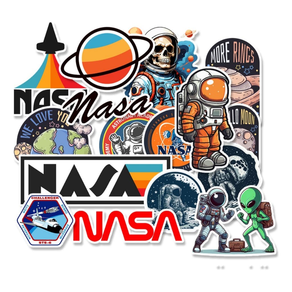Kit Adesivos Carro Moto Notbook Skate Mala Nasa Stickers 50 Peças
