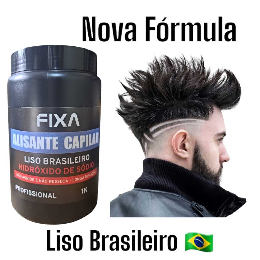 Liso americano bananinha ALISANTE cabelo CAPILAR MASCULINO RELAXAMENTO fixa profissional BARBEIRO 1kg