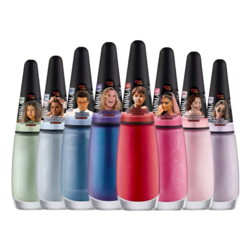 Impala Coleção Globoplay Kit C/8 Esmaltes Lançamento