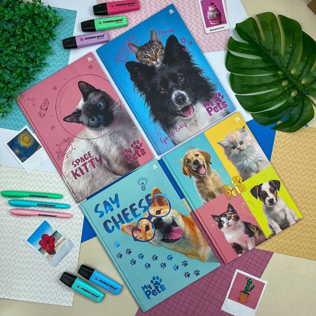 Caderno Brochura Universitário Cachorros e Gatos My Pets 20 x 27,5 cm 48 Folhas - São Domingos