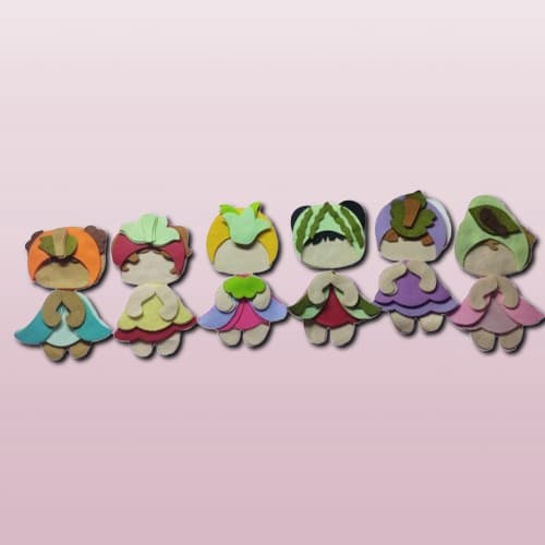 Recortes de Feltros Mini Frutinhas - Moranguinho, Uvinha, Perinha, Laranjinha, Abacaxi, Melancia - com Feltro Santa Fé
