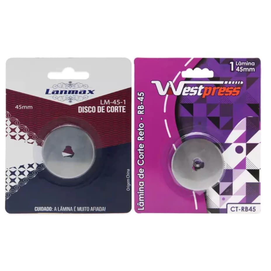 Lâminas Lanmax Disco Refil para Cortador Circular 45mm Patchwork - Westpress