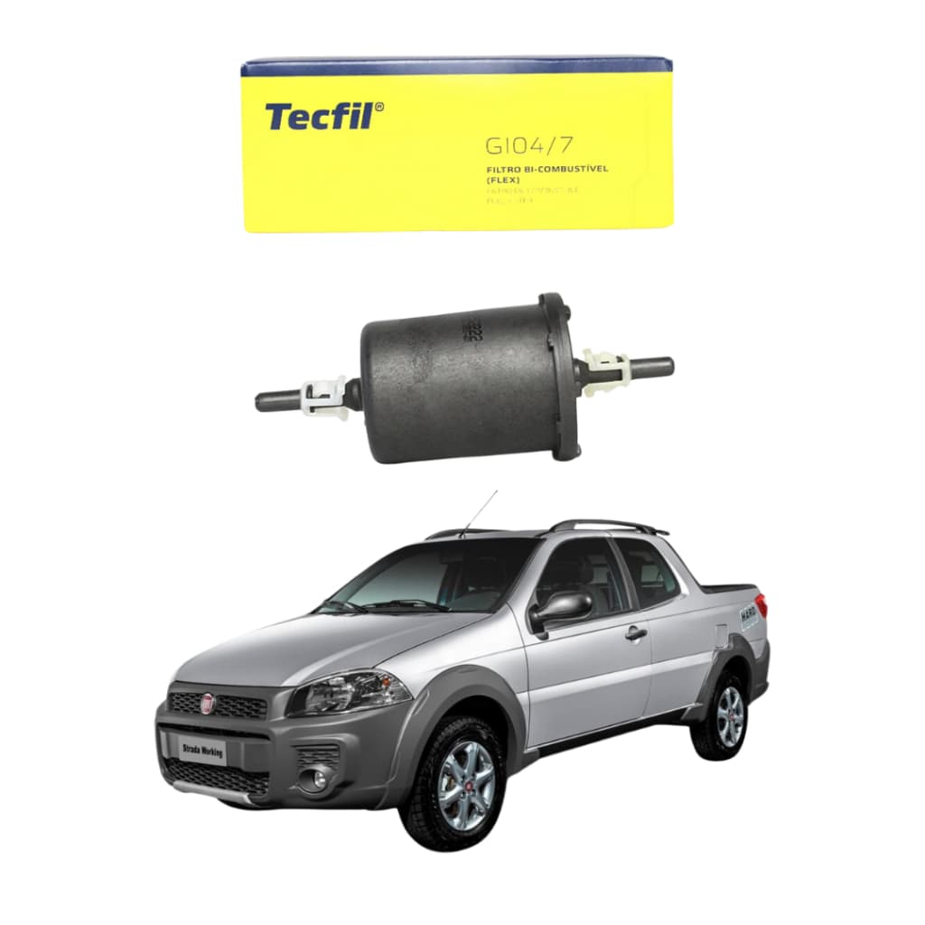 Filtro De Gasolina Fiat Strada 2001 até 2022 Flex Original Tecfil Combustivel