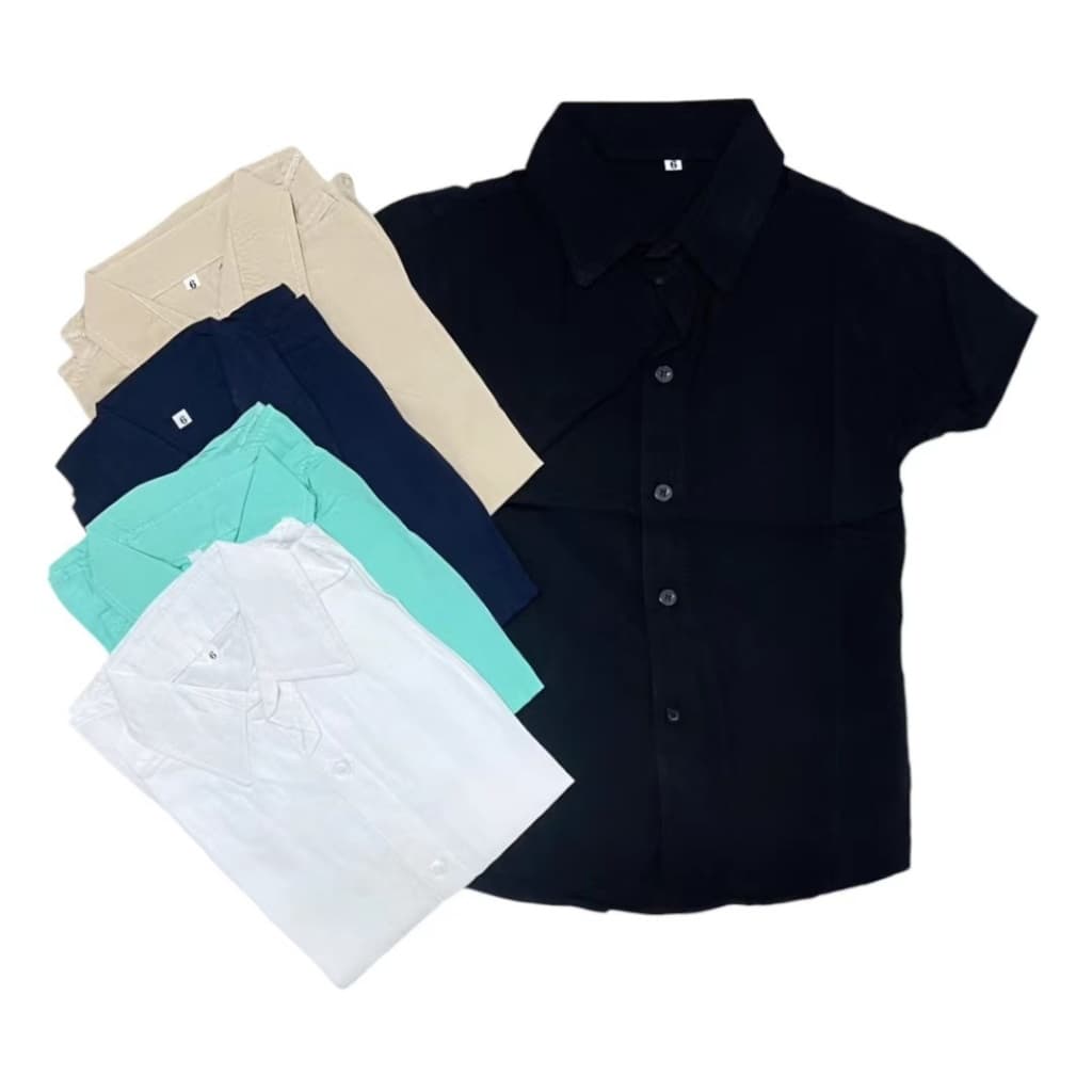 Camisa Social Menino Infantil Básica Viscose Juvenil Multicolorido S.M