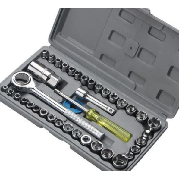 Preto 46 Peças Maleta Completa Linha Premium Kit Chaves Jogo Catraca Reversível Com Soquetes