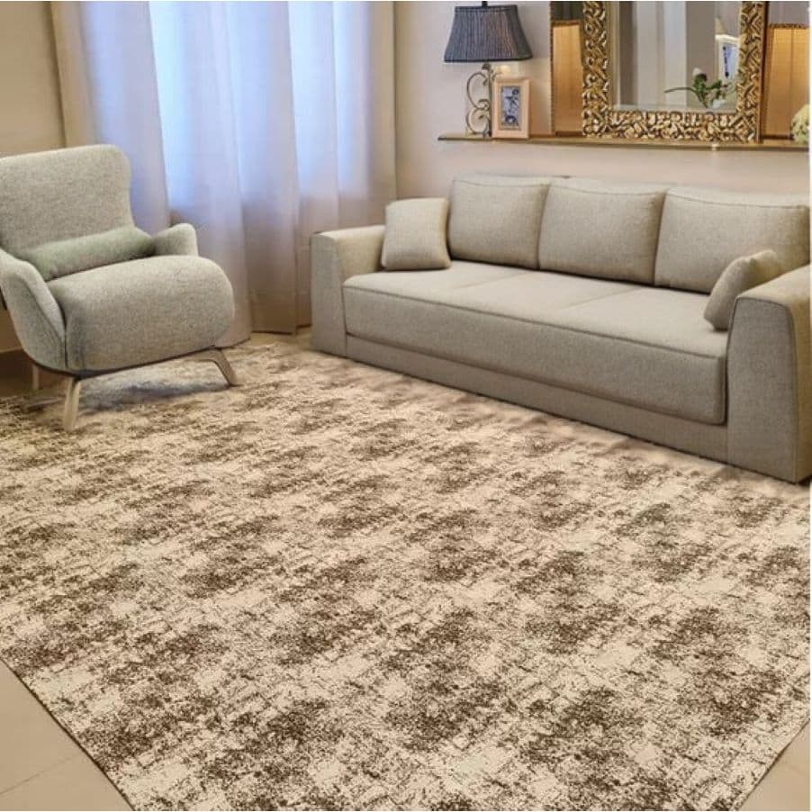 Tapete Para Sala Quarto 4,0 x 2,0 m  Antiderrapante Jacquard Geométrico  Estampado