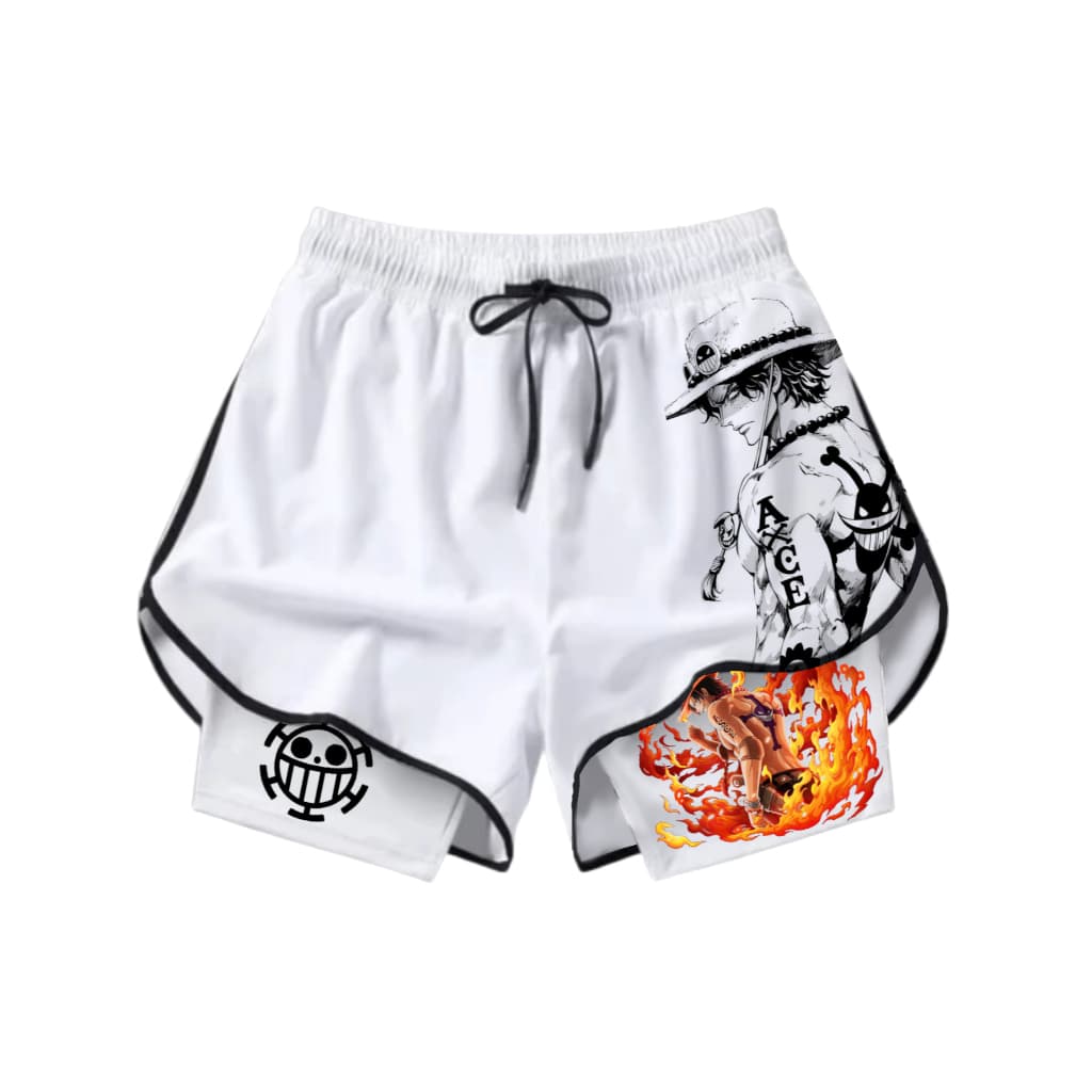 Short Feminino Academia 2 em 1 com compressão interna Treino Anime One Piece