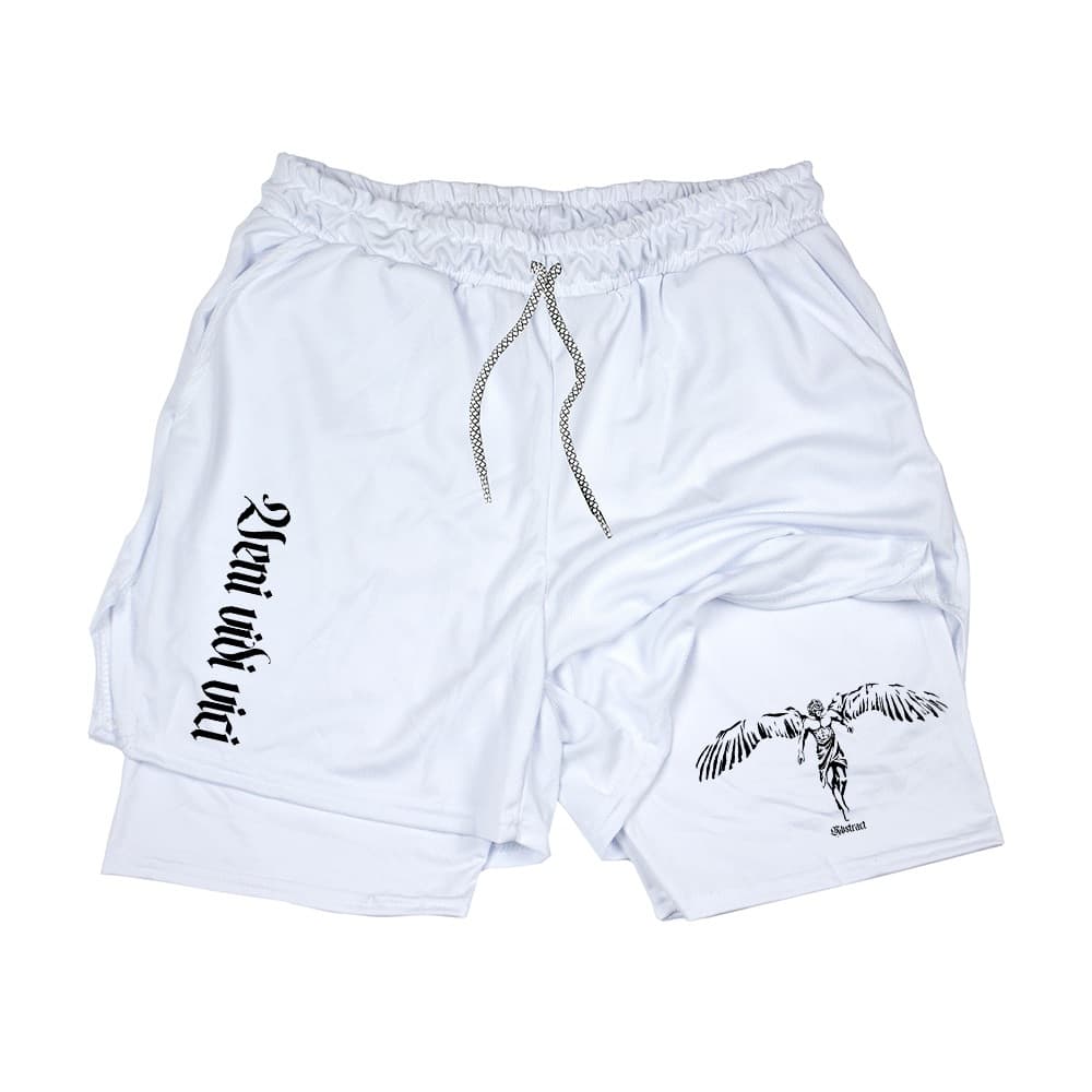 Short Compressão 2 em 1 Dry-Fit Veni Vidi ViciAngel  Gym Academia Treino