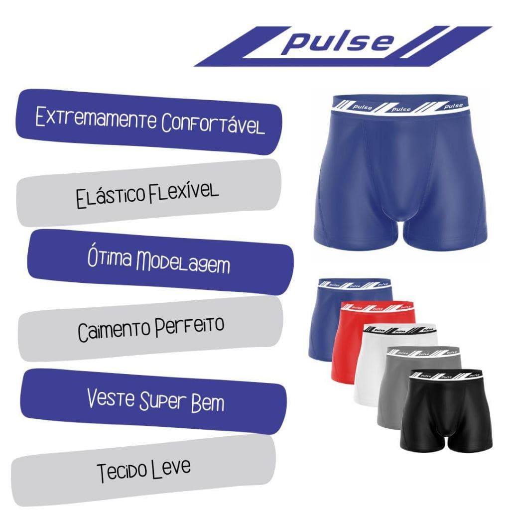 Kit 4 Cueca Box Boxer  Confortável Colorida Microfibra Adulto