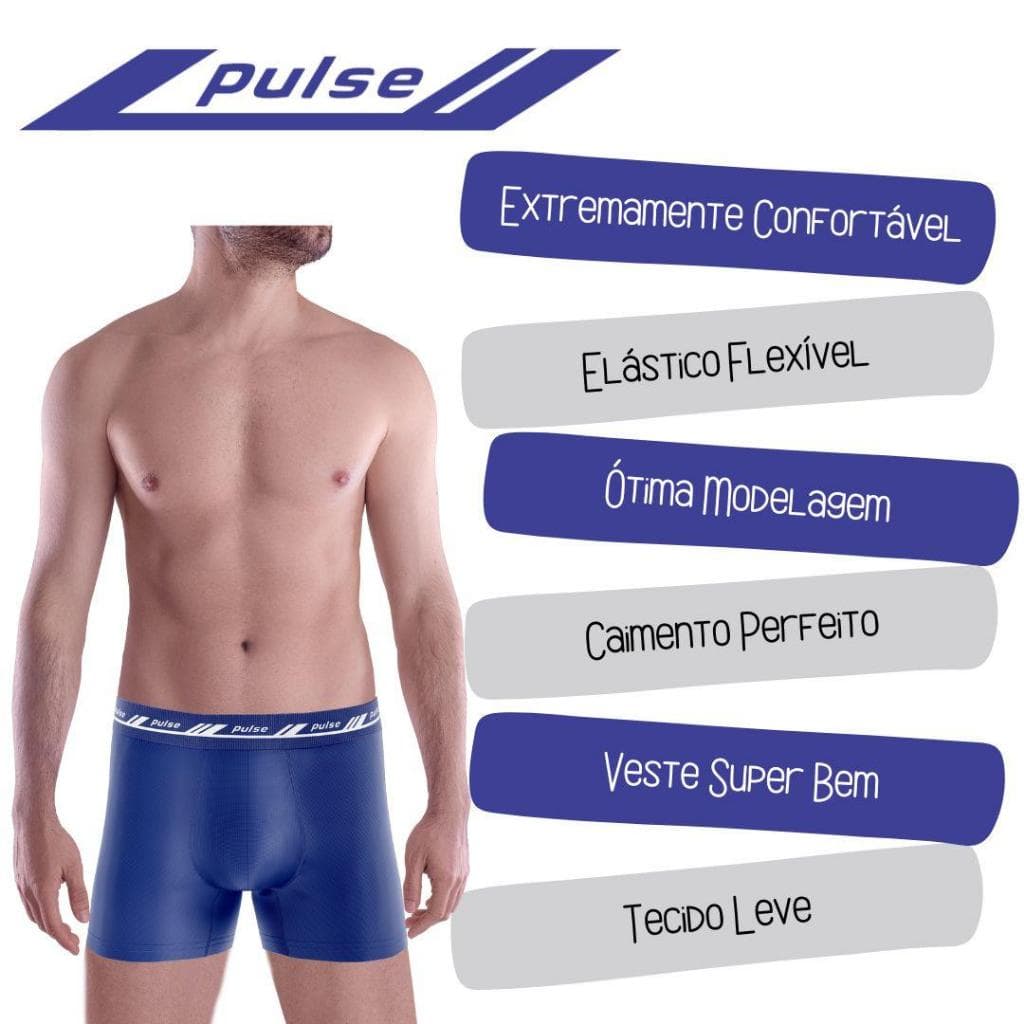 Kit 6 Cueca Box Boxer Confortável Colorida Microfibra Adulto