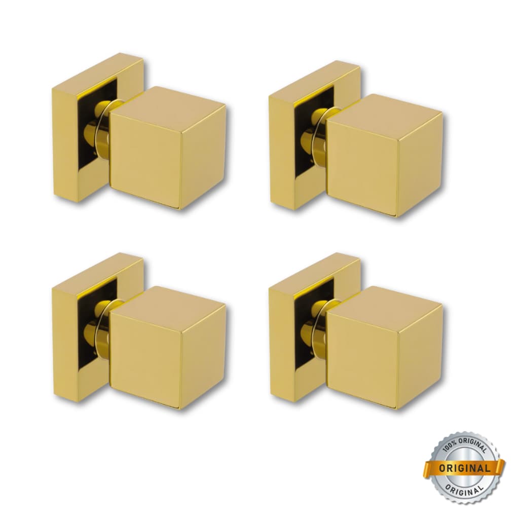 KIT 4 Acabamentos Quadrado De Metal P/ Registro Pressão Gaveta Deca Dourado