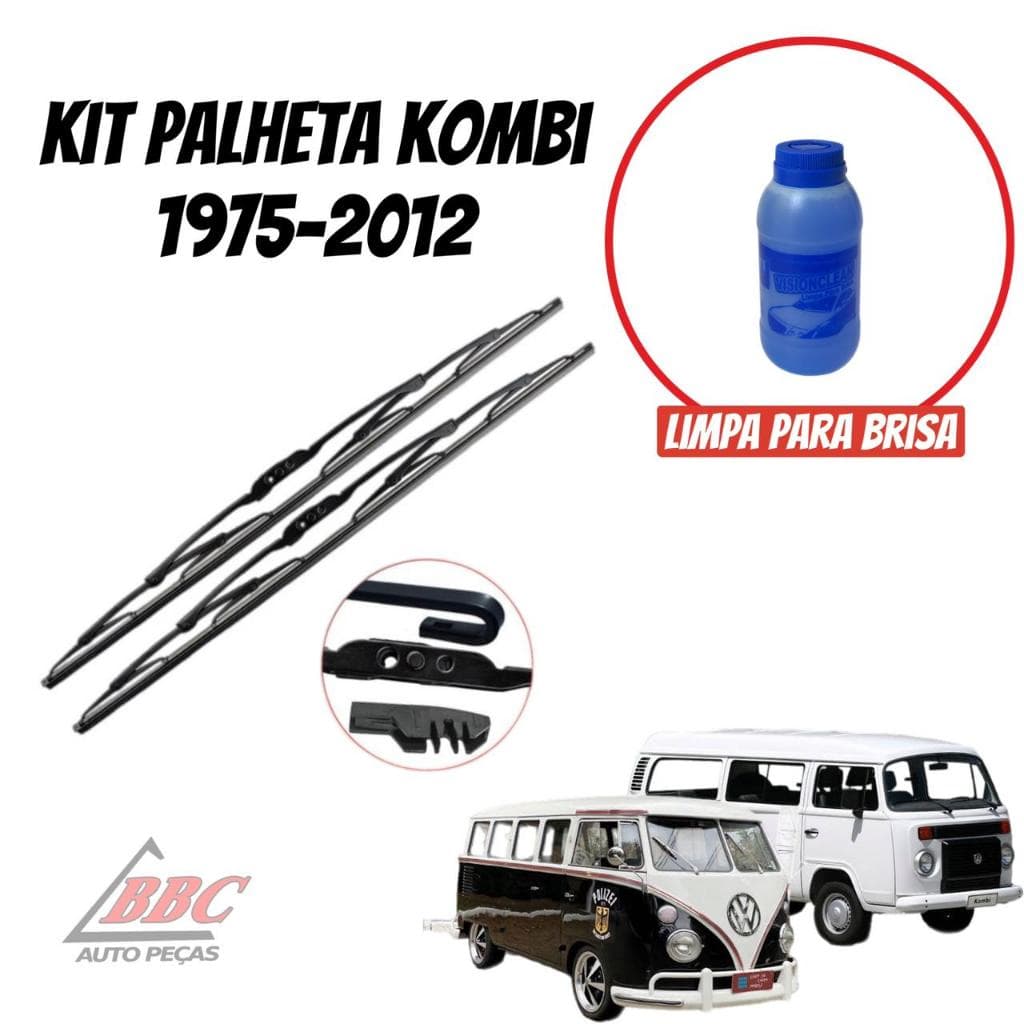 Kit 2 Palhetas Limpador De Parabrisa Dianteiro Kombi 1975 - 2012
