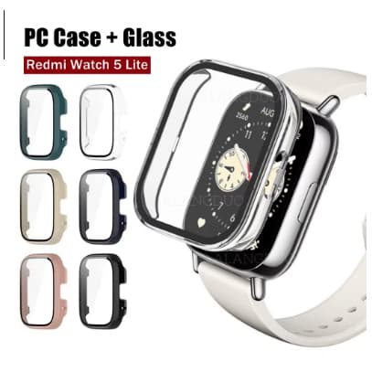 Case Capa Bumper Proteção Acrílico com Vidro Temperado para Xiaomi Redmi Watch 5 Lite