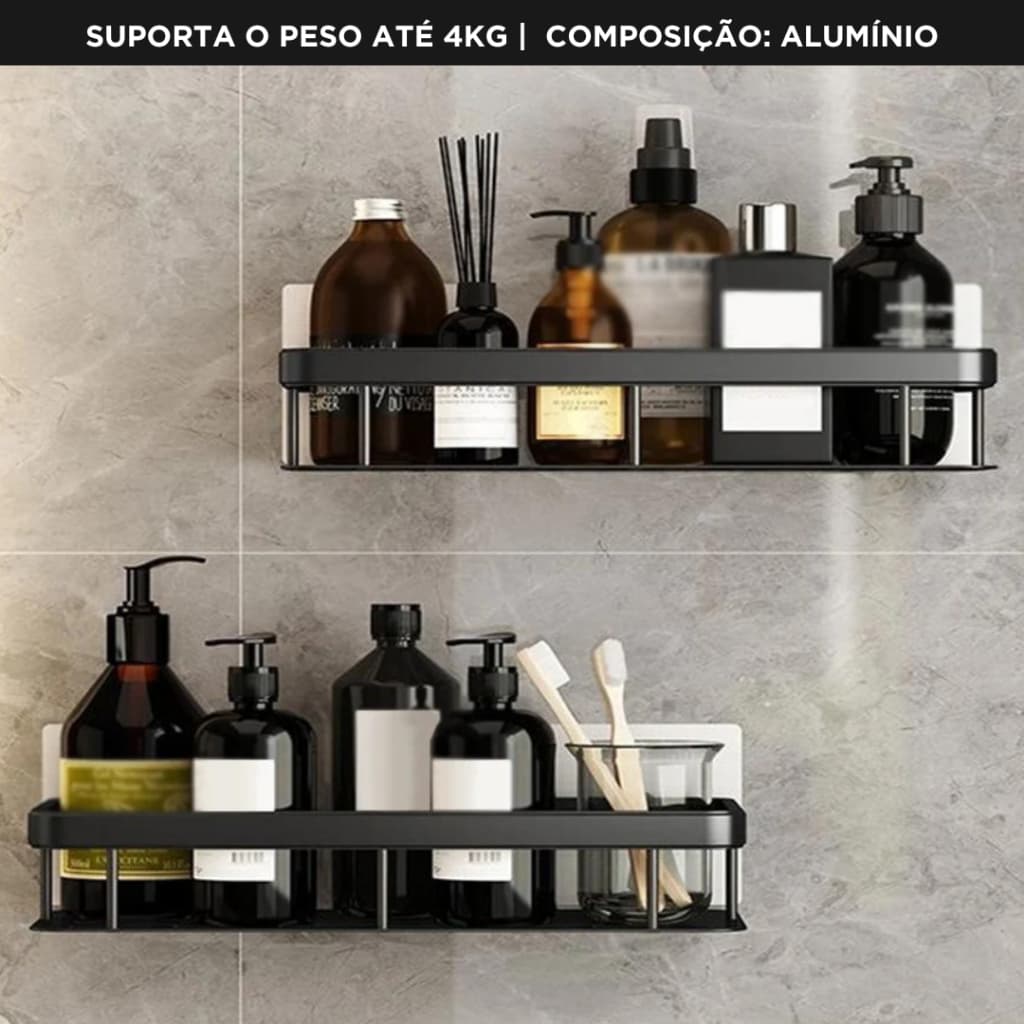 Suporte De Shampoo Banheiro Organizador - Porta Shampoo E Sabonete - Prateleiras De Banheiro - AERO