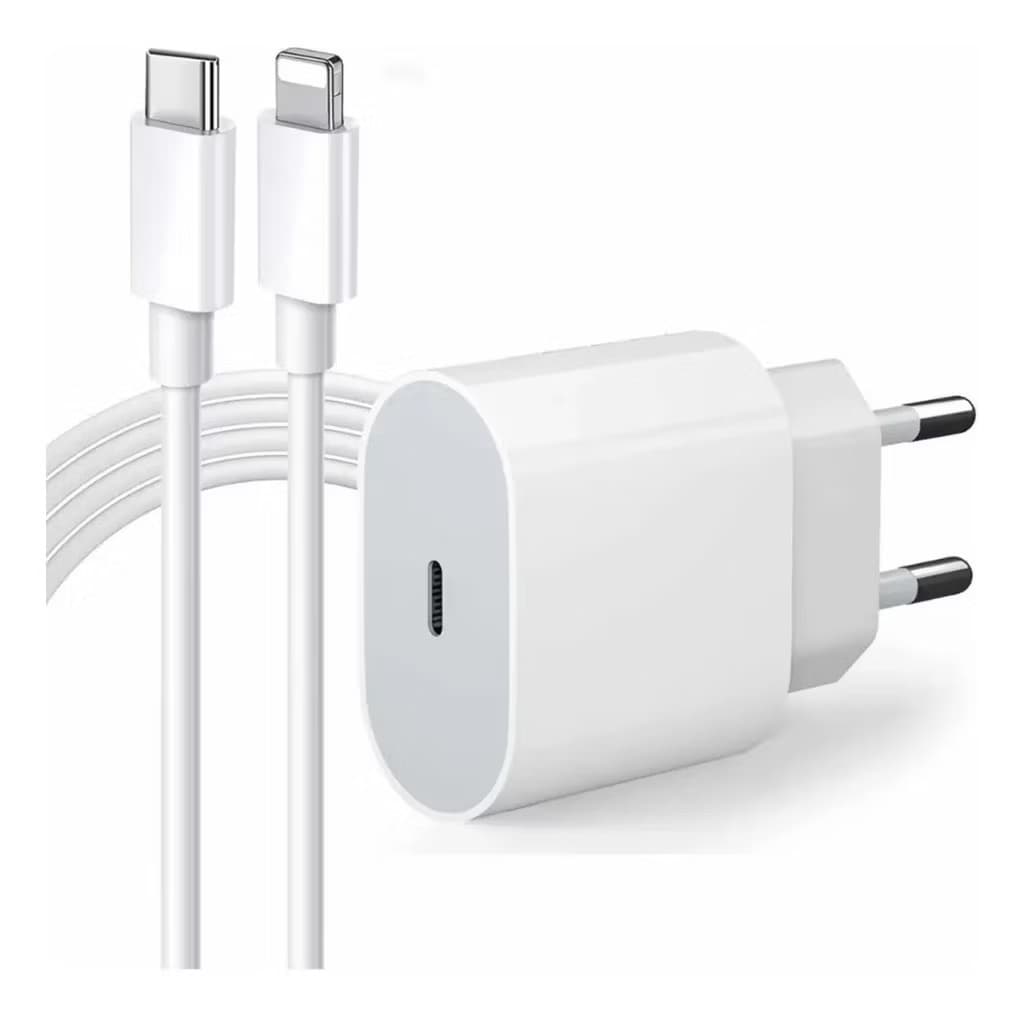 Carregador De Para iP Fonte com Cabo Carregamento Rápido 1M PD 20W (KIT)