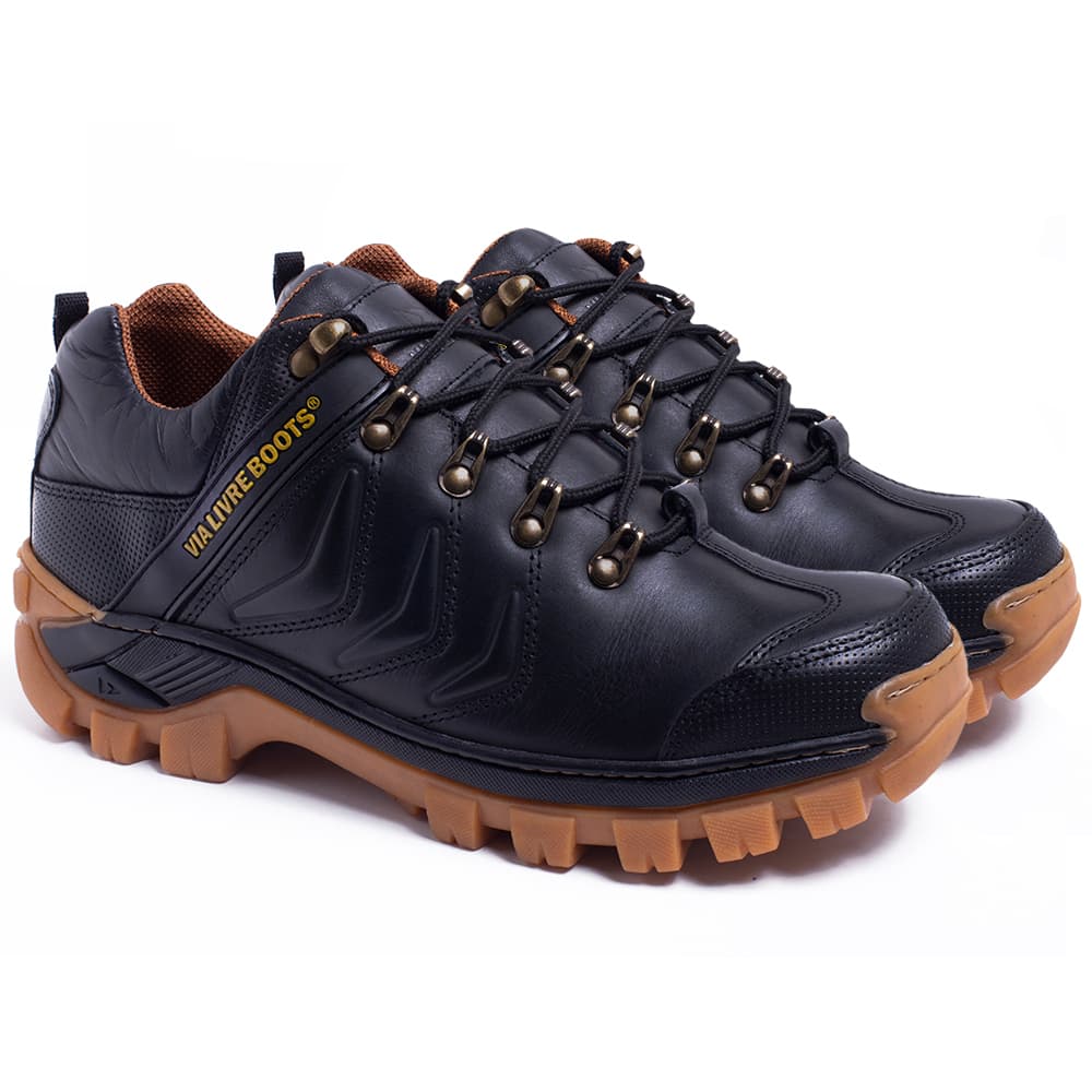 Tênis Masculino Coturno Macio Leve Couro Original