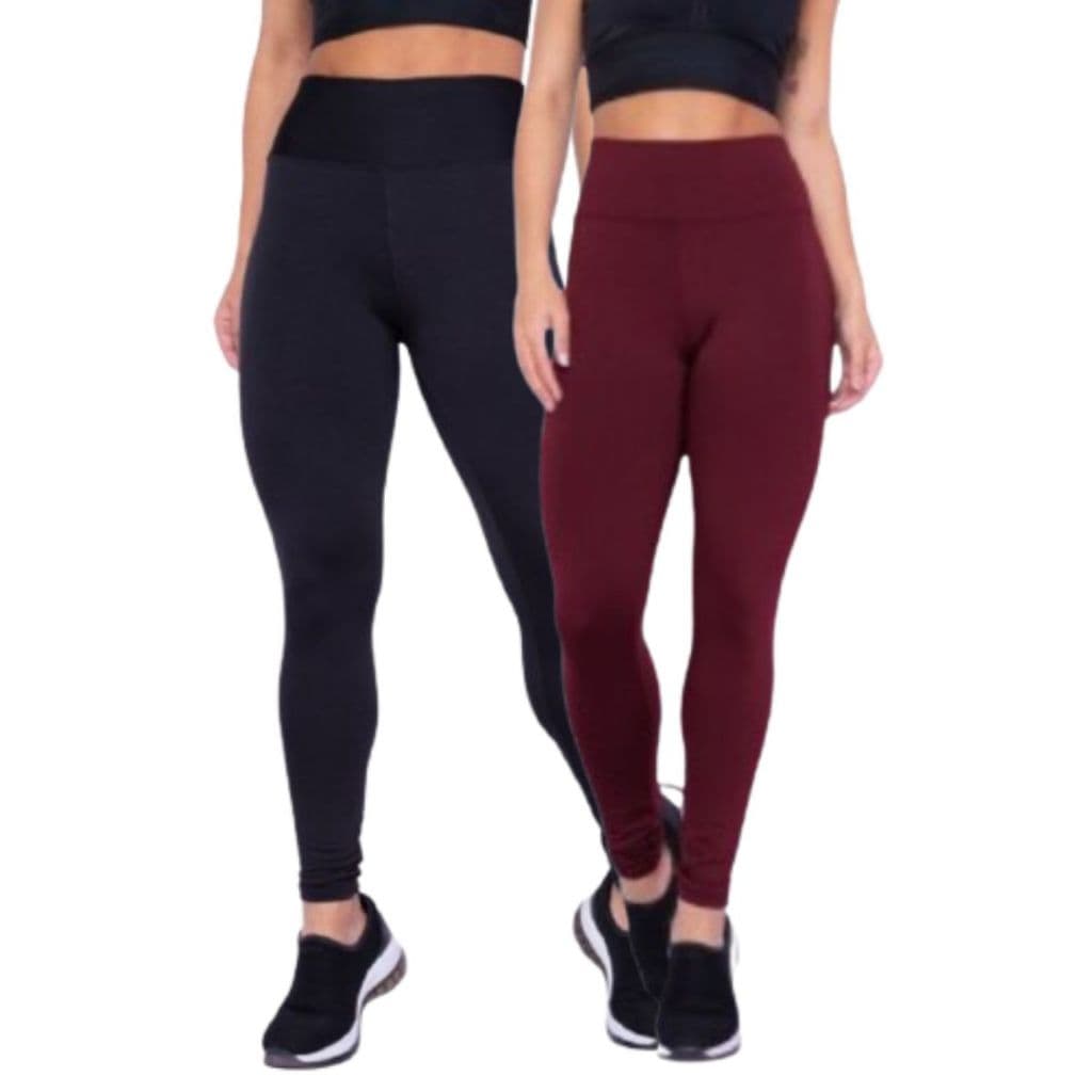Kit 2 Calça Legging Feminina Suplex Academia Fitness Confortável