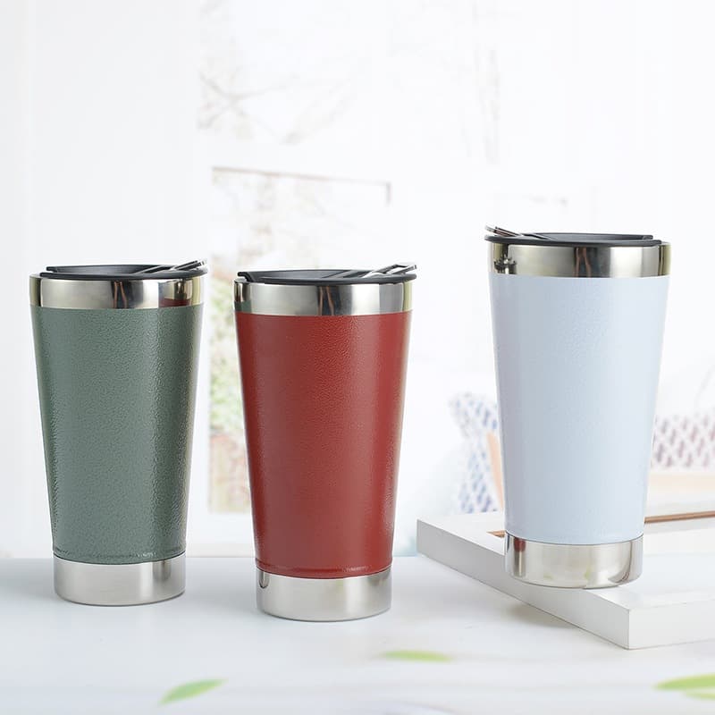 Copo Térmico Aço Inox 502ml Cerveja Chopp bebida quente com tampa abridor varias cores
