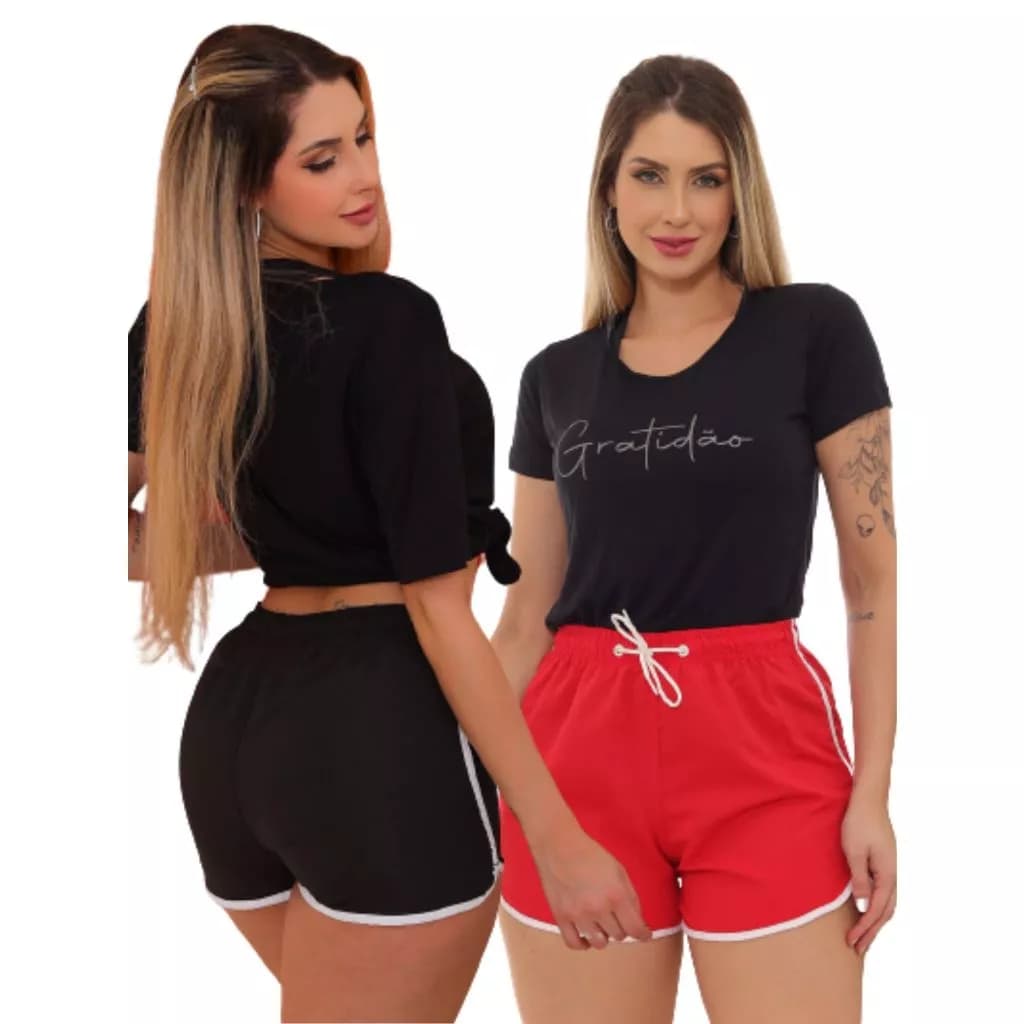 Short Feminino Moda Praia Moderno Estampado  Bermuda Curta Premium Soltinho Estilo Casual Esportivo Super Corrida