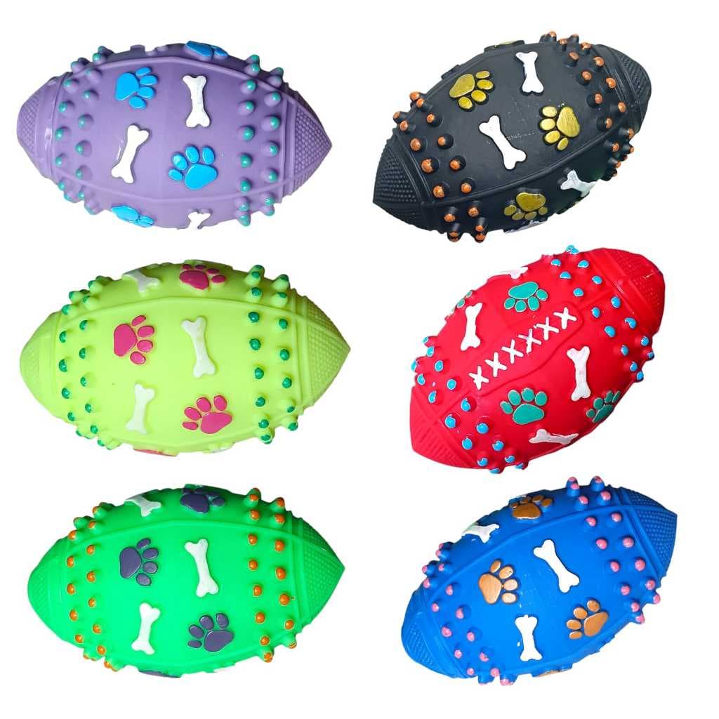 Brinquedo Bola de Futebol Americano Pet Cães Médio e Grande C/ Apito 20 cm Produto Resistente