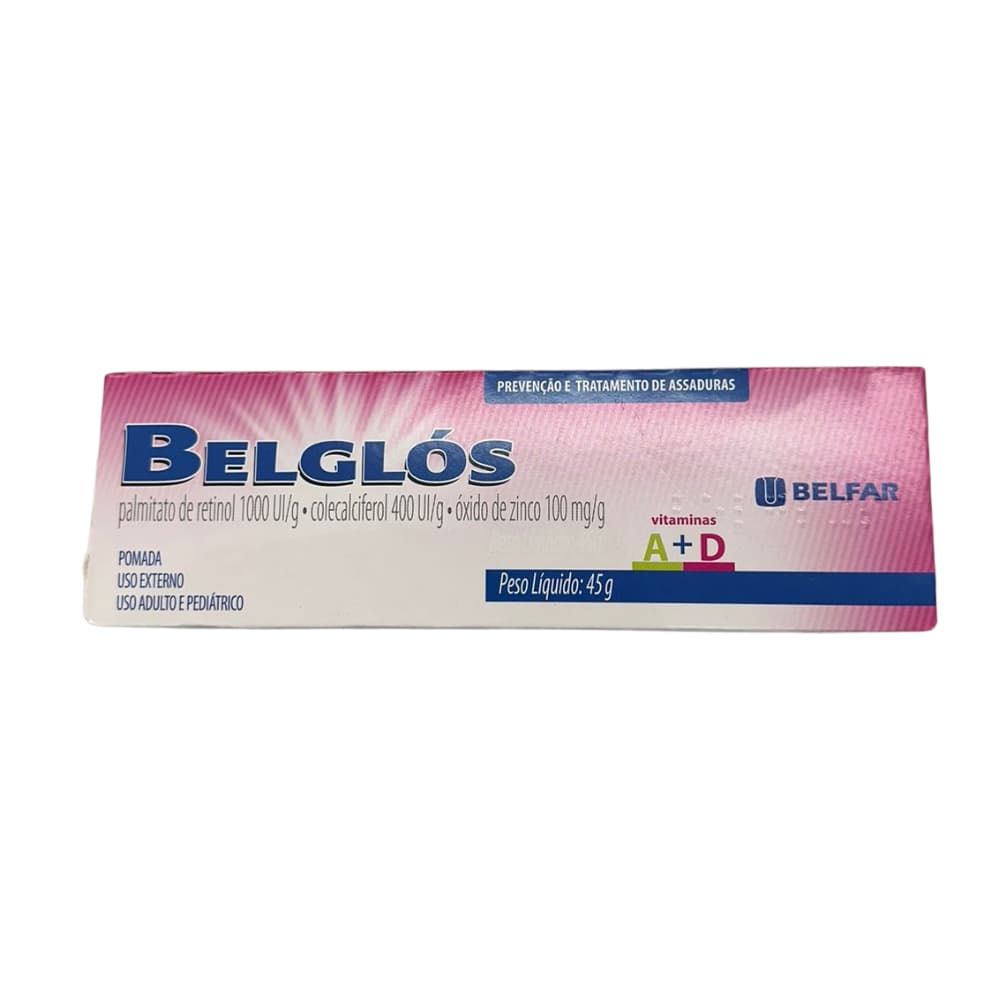 Pomada para Prevenção e Tratamento de Assaduras Belglós 45g Belfar com Vitaminas A + D