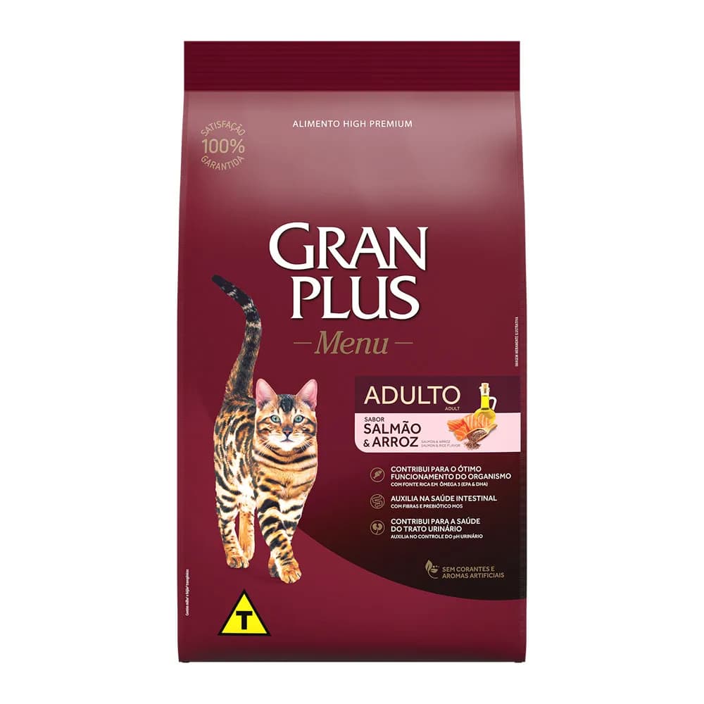 Ração Gran Plus Menu Gatos Adultos Salmão 10kg